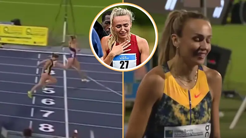 Sharlene Mawdsley ag lonr&uacute; agus &iacute; ag filleadh tar &eacute;is gort&uacute; le bua na hIod&aacute;ile
