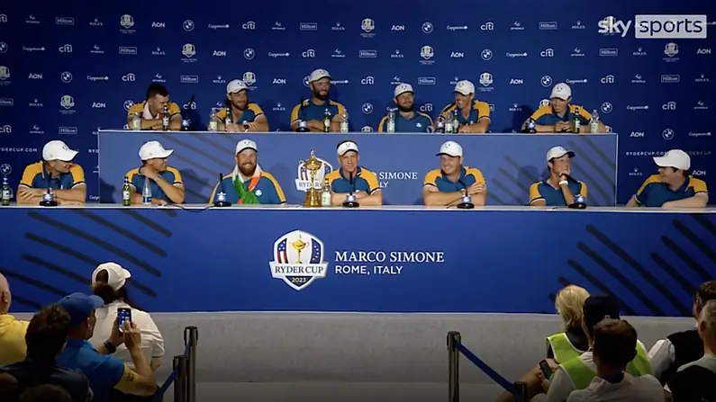 Rug Shane Lowry an Barr Bua ar Gach Duine Ag Preas&oacute;c&aacute;id Bhuaiteach Chorn Ryder na hEorpa