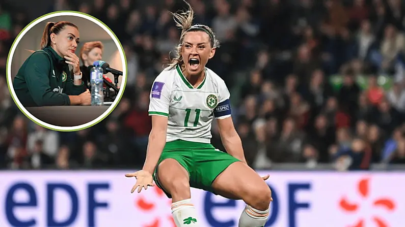 Katie McCabe ag Labhairt faoin Scairt Feargach don Cic Curtha am&uacute; &oacute; Leanne Kiernan