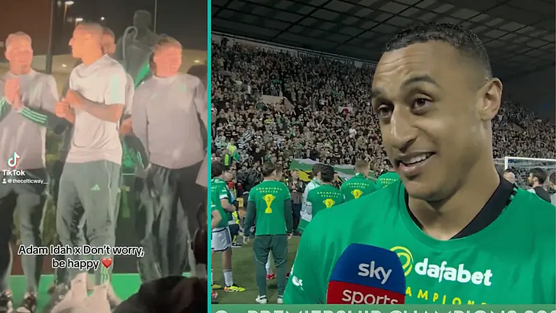 Is cinnte gur bhain Adam Idah leas as an gCeili&uacute;radh Buacaint Craobh le Celtic ar&eacute;ir