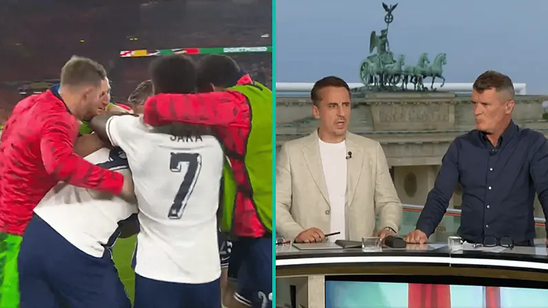 Bh&iacute; ar Roy Keane Insint do Gary Neville Socr&uacute; S&iacute;os Madir le Caint Cluiche Ceannais Euro 2024 Ar ITV