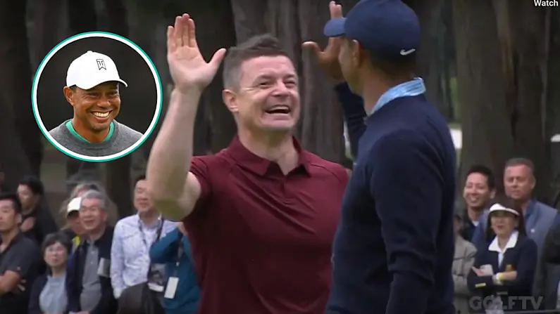 Nochtann BOD gur bheag n&aacute;r Scrios Laoch Shasana Babhta le Tiger Woods