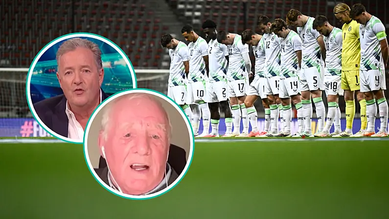 Chuir Eamon Dunphy Piers Morgan ar ais ina bhosca tar &eacute;is c&aacute;ineadh ar imreoir&iacute; na h&Eacute;ireann