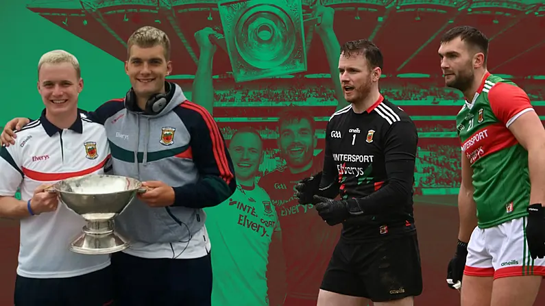 &Oacute;m&oacute;s Tugtha ag Aidan O'Shea do Rob Hennelly i ndiaidh d&oacute; &Eacute;irigh as Foireann Mhaigh Eo