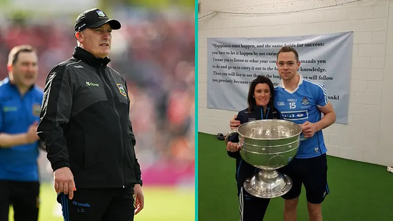 Beirt Marcach ag Marca&iacute;ocht i dTr&aacute; Mh&oacute;r sular sc&oacute;r&aacute;il siad c&uacute;l i gCluiche Ceannais Iom&aacute;na Chontae Chill Dara