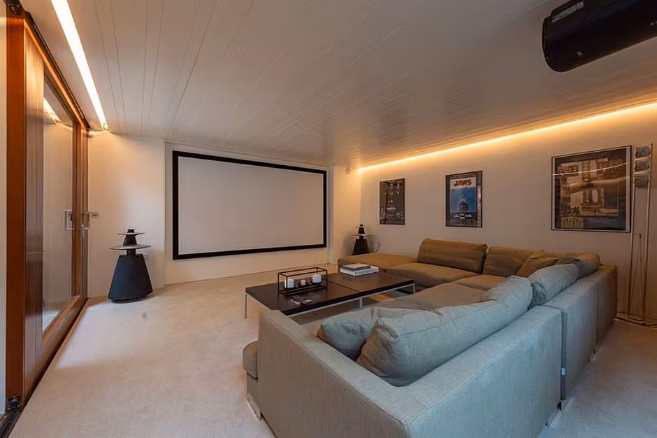 The cinema room at 12 Temple Villas