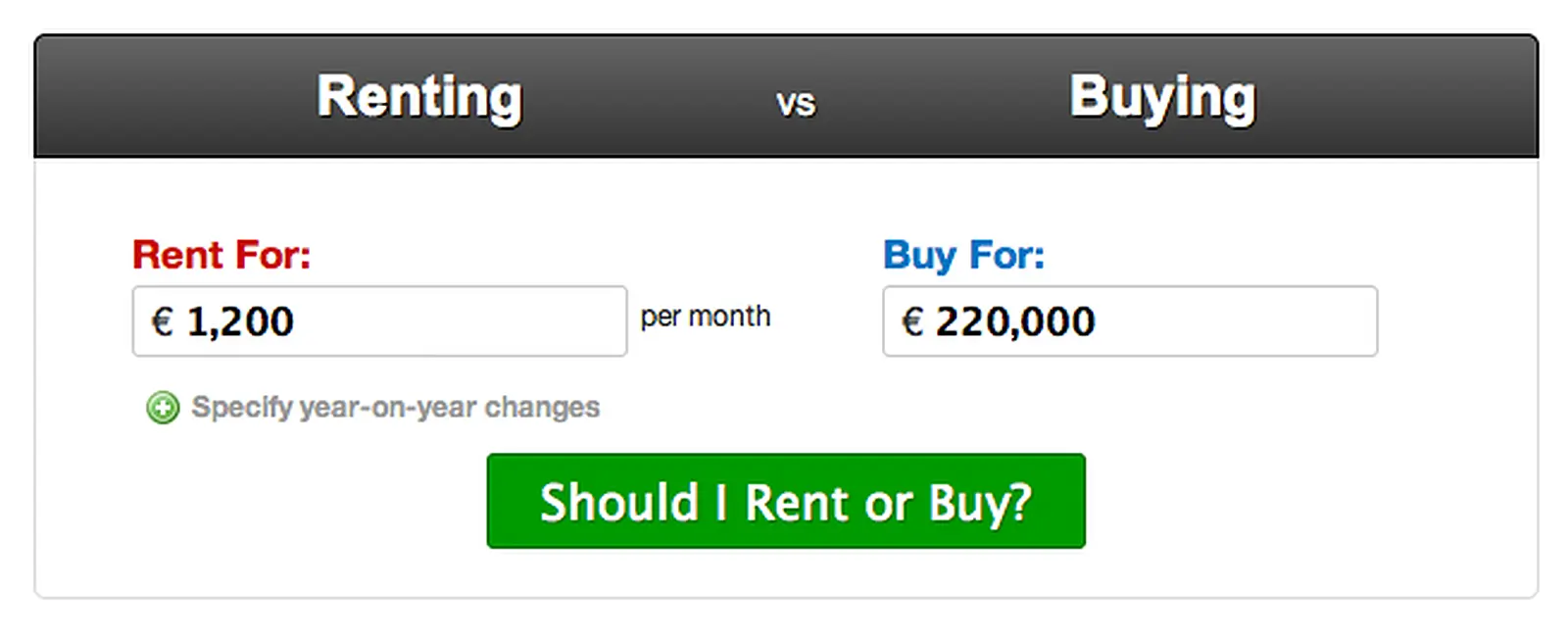 Rent or Buy calculator