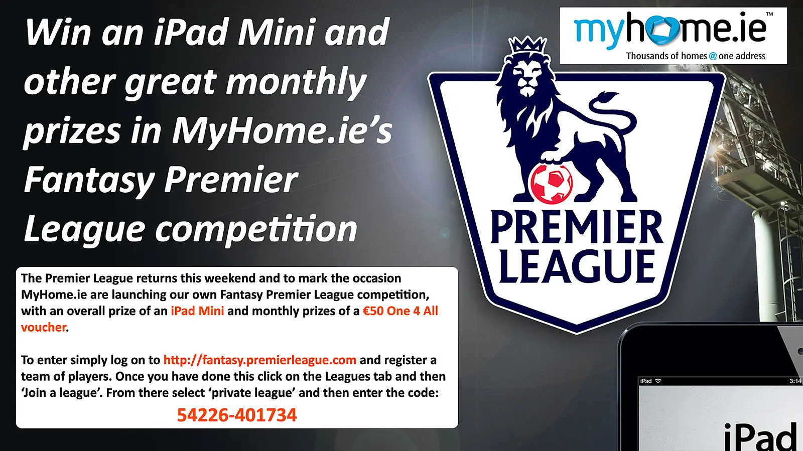 Win an iPad Mini in our Fantasy Premier League competition