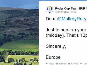 Team Europe give Rory McIlroy...