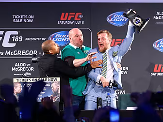 WATCH: McGregor riles Aldo by...
