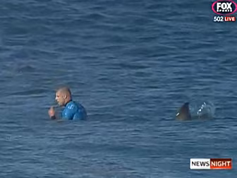 Surfer attacked by shark durin...