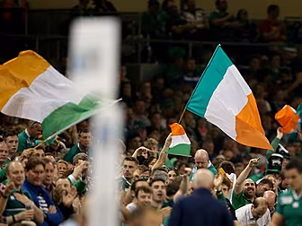 This screaming Ireland fan at...