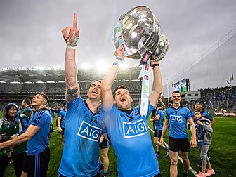 Dublin players take Sam Maguir...