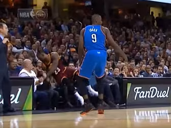 WATCH: LeBron James smashes in...