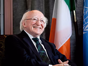 President Michael D Higgins co...