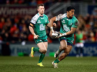 Bundee Aki and Matt Healy in l...