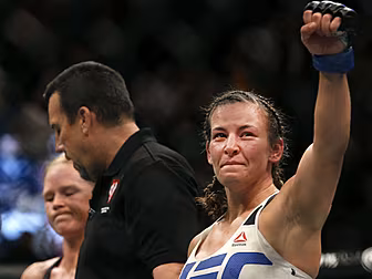 UFC's Miesha Tate stands b...