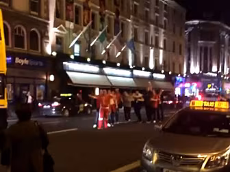 Liverpool fans conga their way...