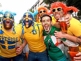 WATCH: Irish and Swedish fans...