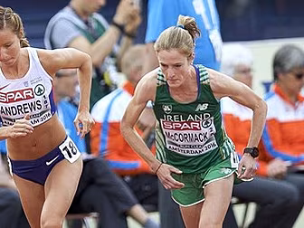 Fionnuala McCormack falls just...