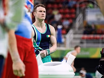 Gymnast Kieran Behan struggled...