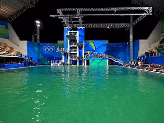 The diving pool at the Olympic...