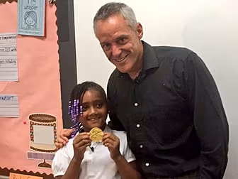 Six-year-old girl stumbles up...
