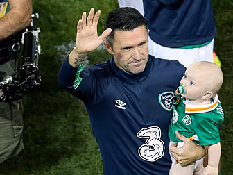 Robbie Keane salutes the fans...