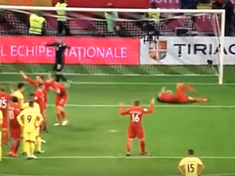 WATCH: Robert Lewandowski luck...