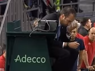 Tennis umpire hit by ball says...