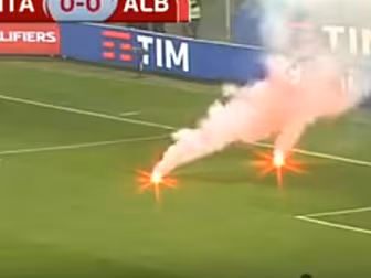 WATCH: Flares interrupt Buffon...