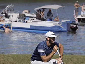 Dustin Johnson leads the semi-...