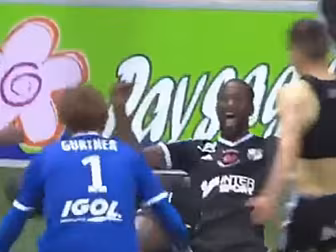 Wild scenes as Ligue 2 team ea...