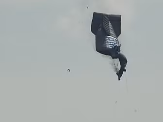 WATCH: Blimp catches fire and...