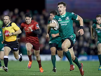 Connacht's Tom Farrell 'bucks...