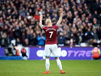 Marko Arnautovic hands in anot...