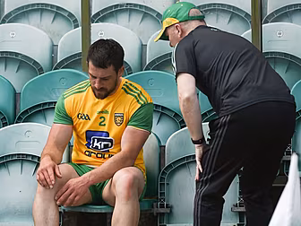 Donegal's Paddy McGrath facing...