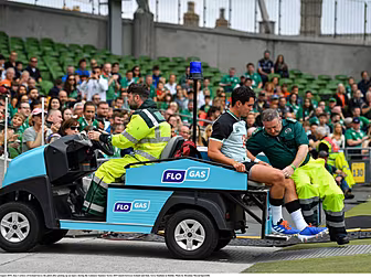Ireland sweat on Carbery ankle...