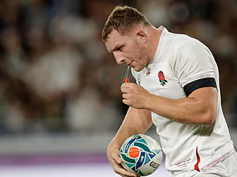 England's back row demonstrate...
