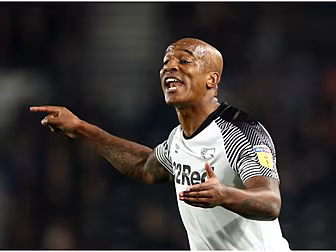 Derby County's Andre Wisdom in...