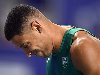 Irish sprinter Leon Reid charg...