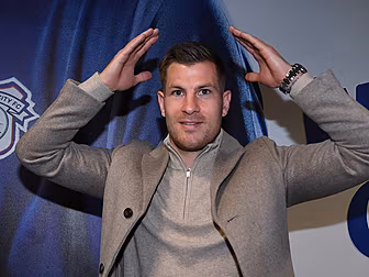 Ireland striker James Collins...