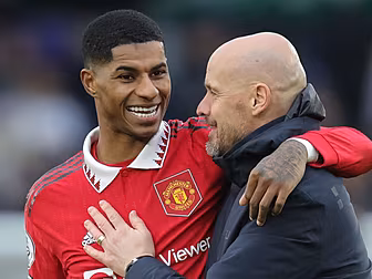 Marcus Rashford and Erik ten H...