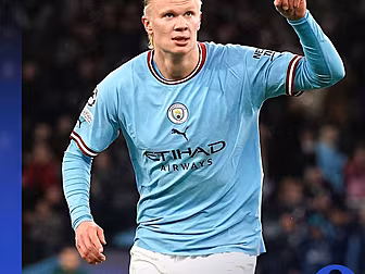 Haaland smashing City scoring...