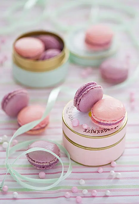 Pink and Purple Macaroons.