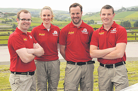 The Crowley family from Enniskeane, who are taking part in Feirm Factor on TG4  from left  Tim Crowley, Helena Walsh, James Crowley and John Crowley.