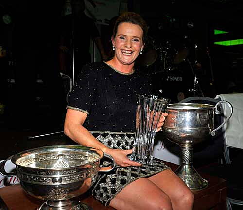 Briege Corkery was named Supreme Muskerry GAA/Auld Triangle Sports Star for 2014 at the gala awards presentation dinner at the Oriel House Hotel.
