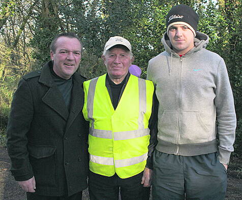 The final line-up: Pictured before Sundays tournament final at Ballygurteen were, from left, Pat Broderick, competition winner, Paddy Murray, referee, and Gerard Connolly, runner up.
