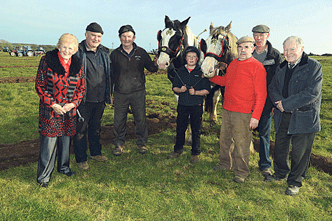 Pictured at the 80th annual Timoleague ploughing match on Sunday were above, from left Anna May McHugh, managing director, National Ploughing Association; Tim Lawlor, John Leary, Michael ODonovan with horses