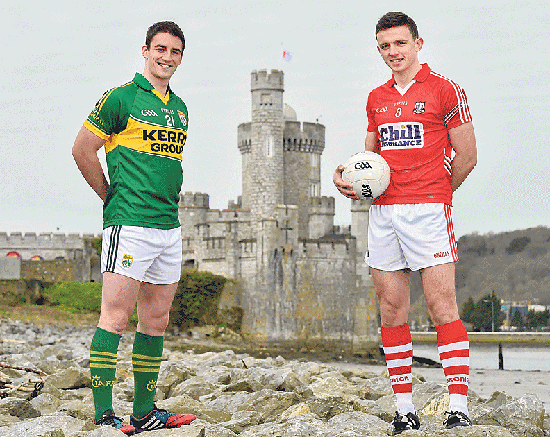 Kings of the castle: Kerrys Stephen OBrien and Corks Mark Collins are counting down the hours until Sundays national football league clash in P&aacute;irc U&iacute; Rinn.   